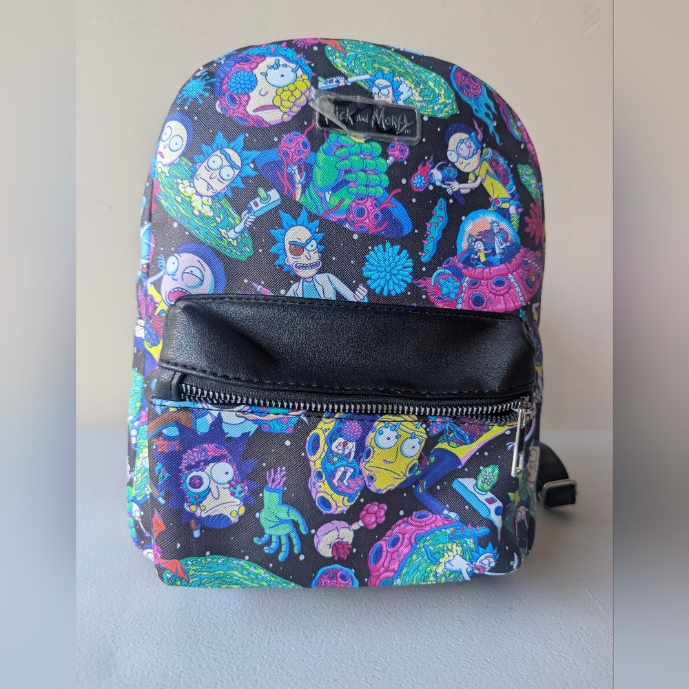 Rick and Morty Kids Backpack - Black and Multicolor